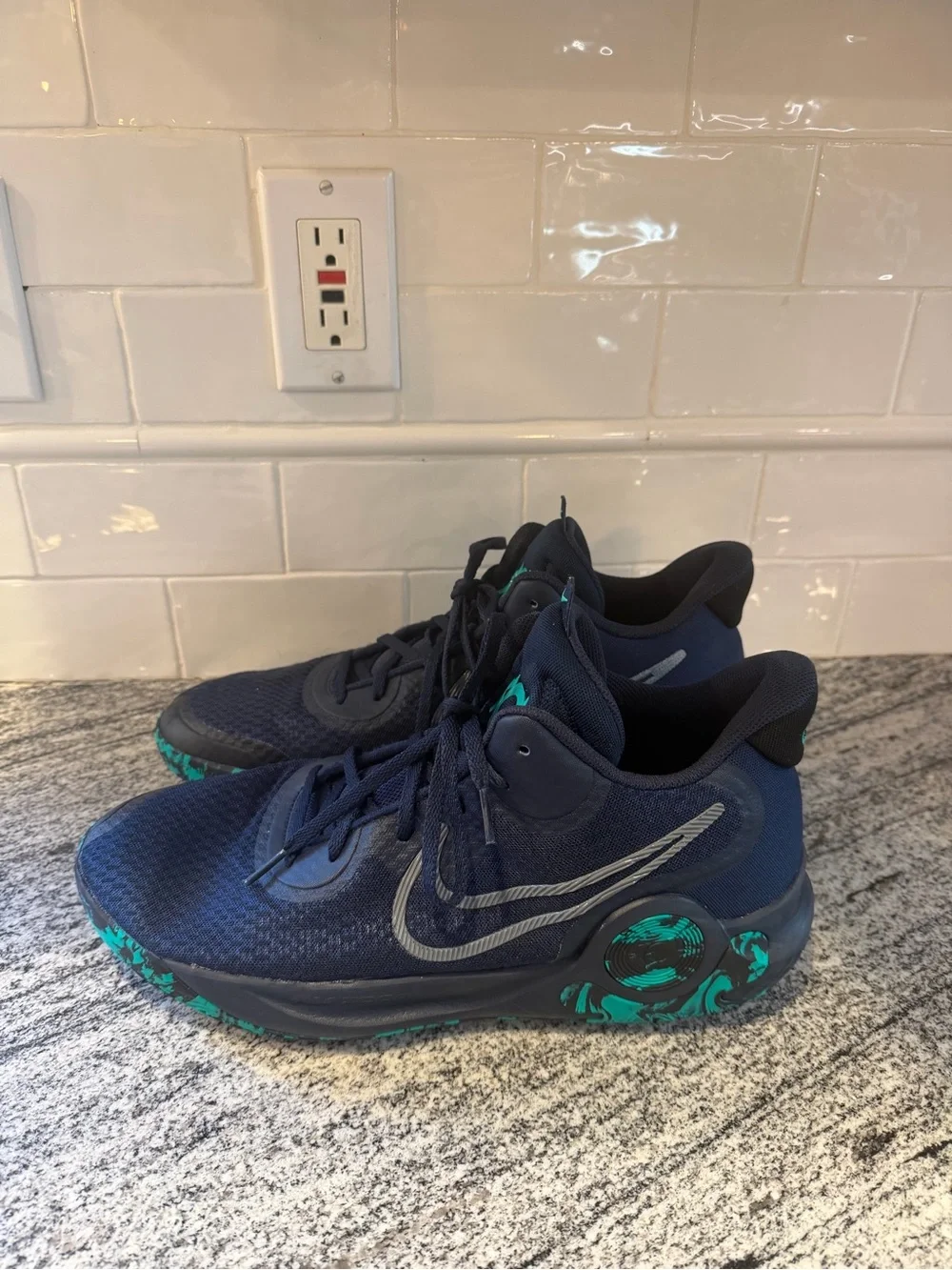 Mens Nike KD Trey 5 X Shoes Obsidian Cool Grey CW3400-400 Size 13